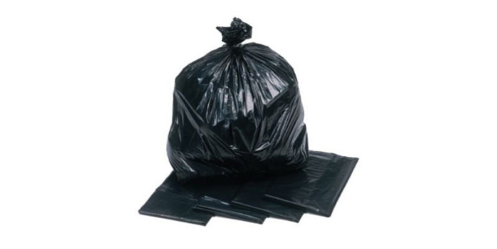 Recycled black bin bag
